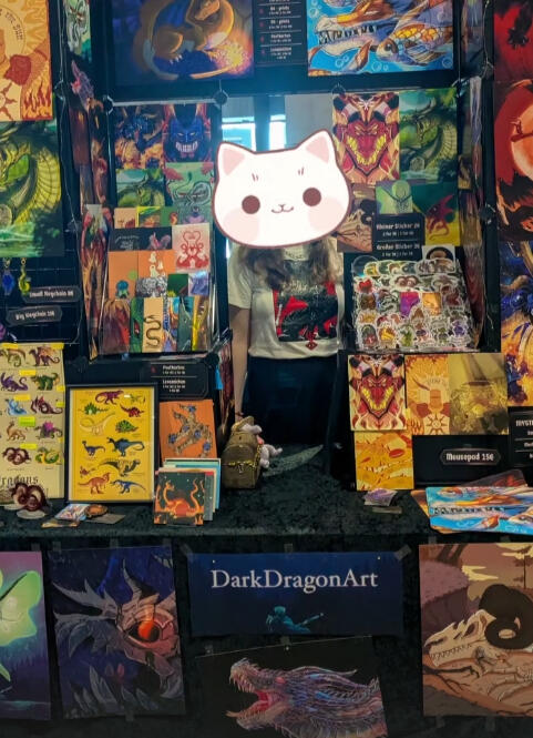 Me at an art convention