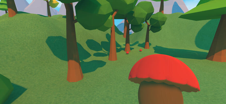 Collecting mushrooms